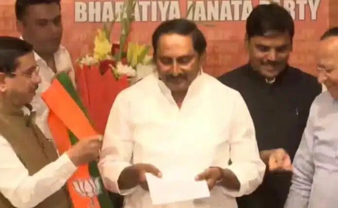 EX Andhra CM Kiran Reddy joins BJP