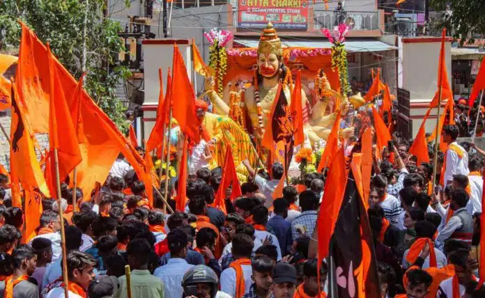 Tight security in Jahangirpuri on Hanuman Jayanti