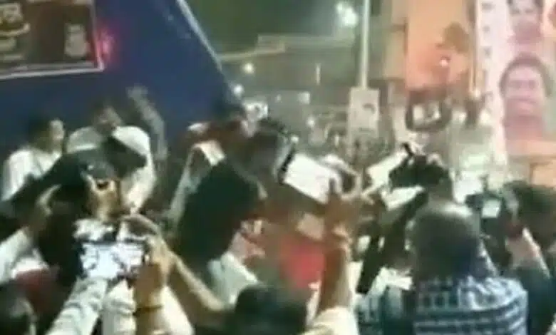 Stage collapses during rally address in Chhattisgarh