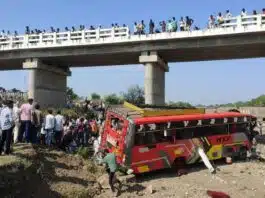 Bus falls off bridge in MP, 15 killed, 25 injured