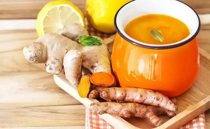 hot lemon turmeric water is considered good for health