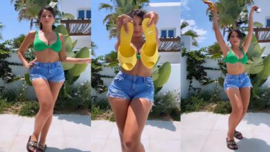 Nora Fatehi danced wearing a swim top