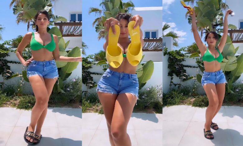 Nora Fatehi danced wearing a swim top