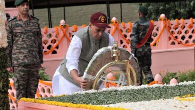 Rajnath Singh pays tribute to Kargil War heroes at Drass War Memorial