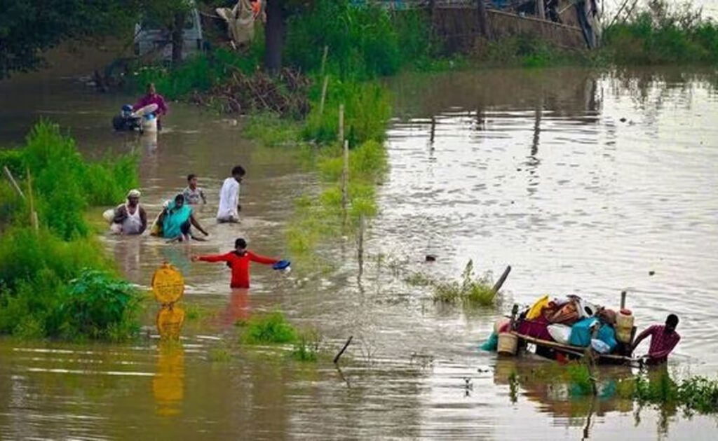 Raj Ghat drowned in delhi flood, crack near SC