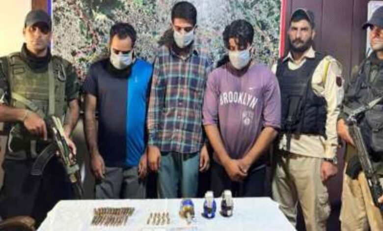 Jammu Kashmir: 3 associates of Lashkar arrested with weapons in Srinagar