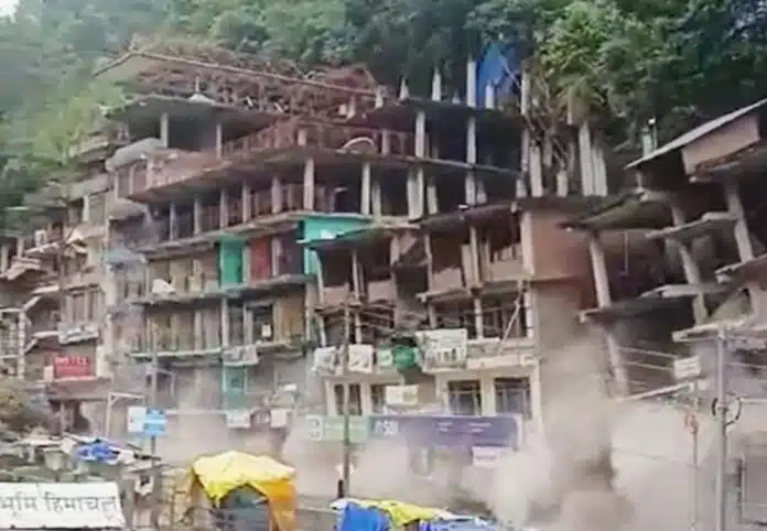 Many houses collapsed due to heavy landslide in Kullu, Himachal Pradesh