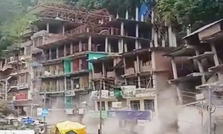 Many houses collapsed due to heavy landslide in Kullu, Himachal Pradesh
