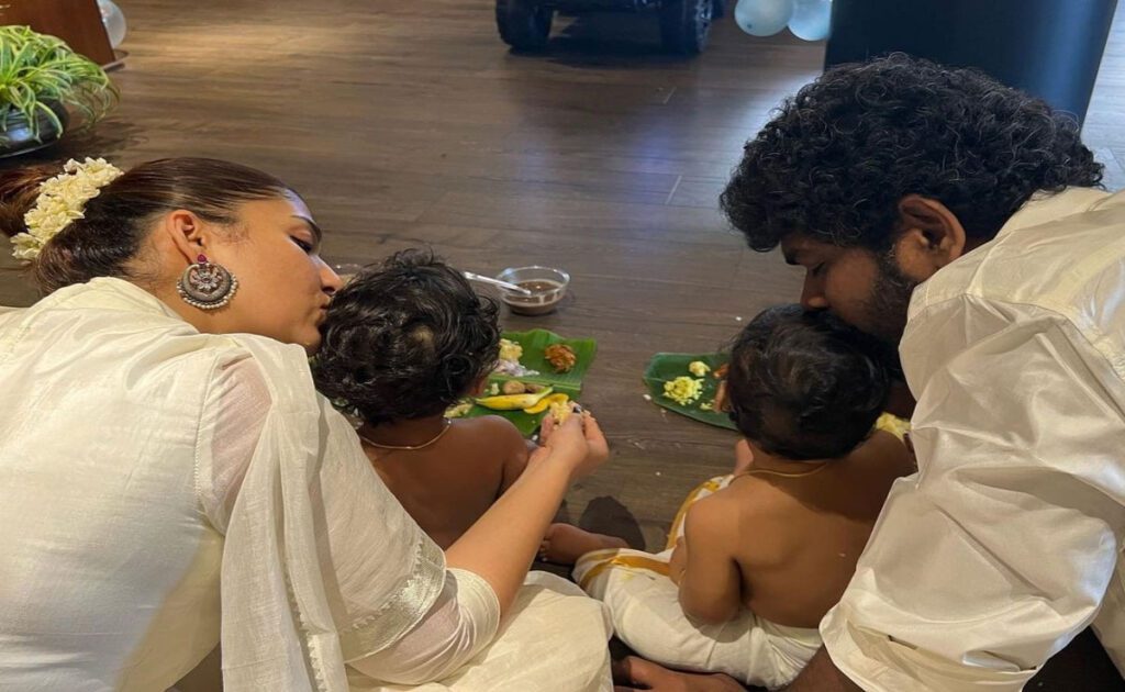 
Nayantara and Vignesh Shivan celebrate first Onam with their twins