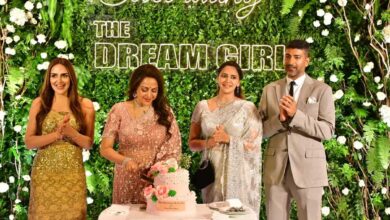 There was a star-studded celebration at dream girl Hema Malini's 75th birthday bash, see photos.