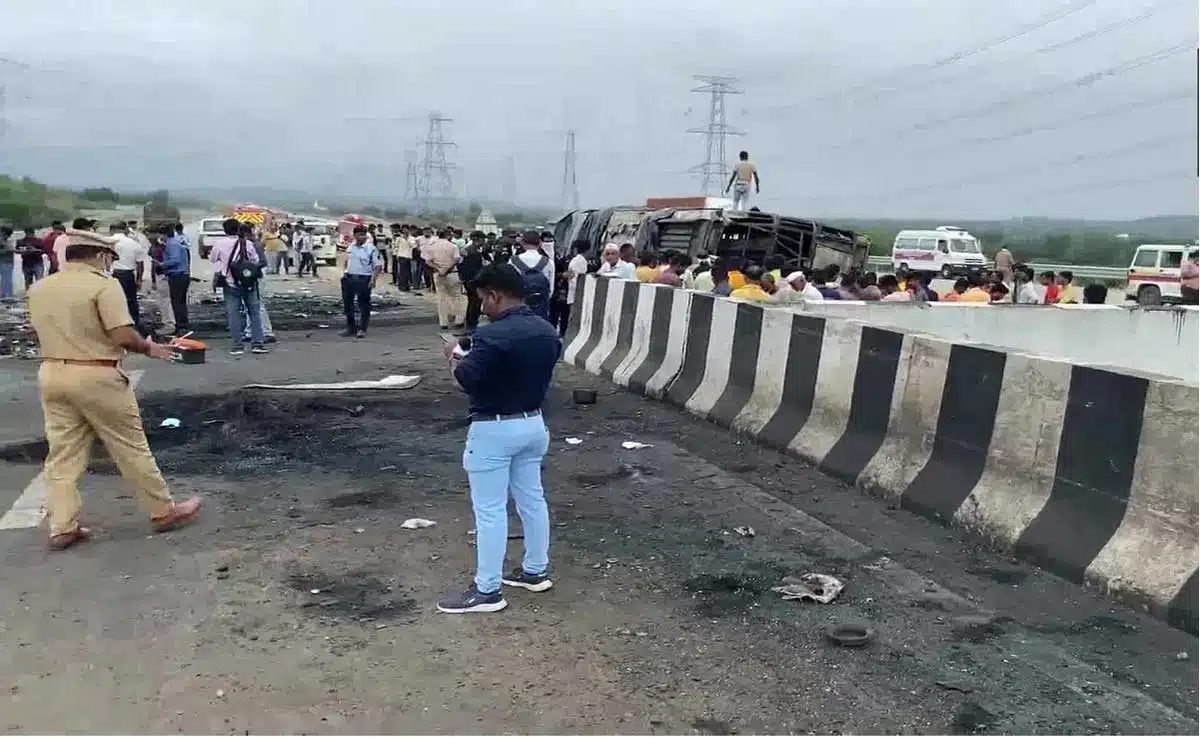 Maharashtra: 12 people died after mini bus collided with container on Samruddhi Expressway