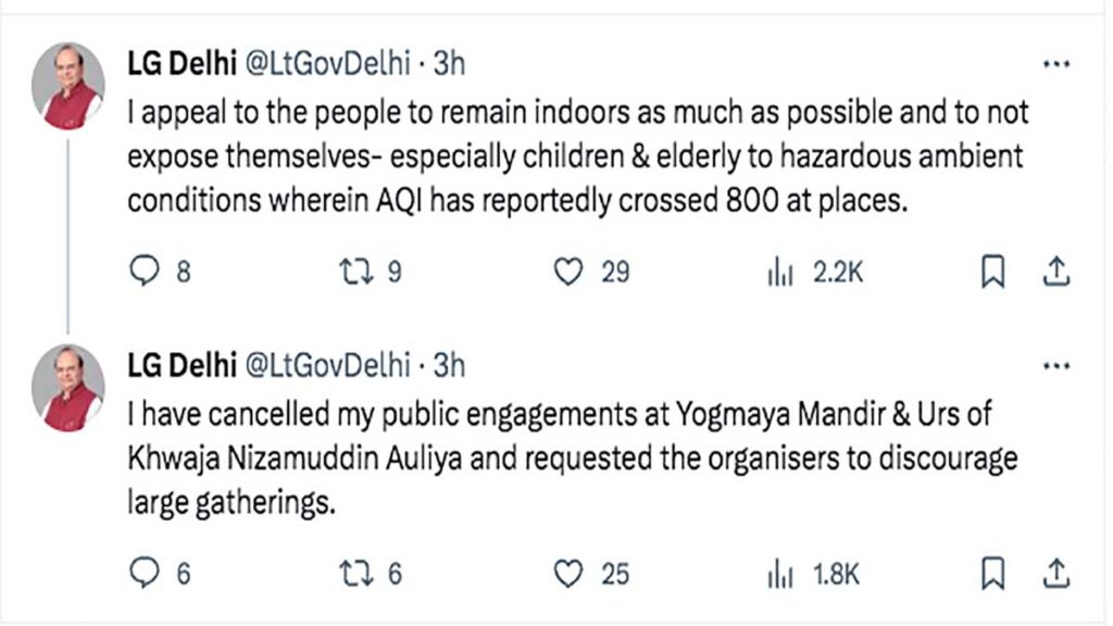 Delhi LG to meet Arvind Kejriwal on poor air pollution situation