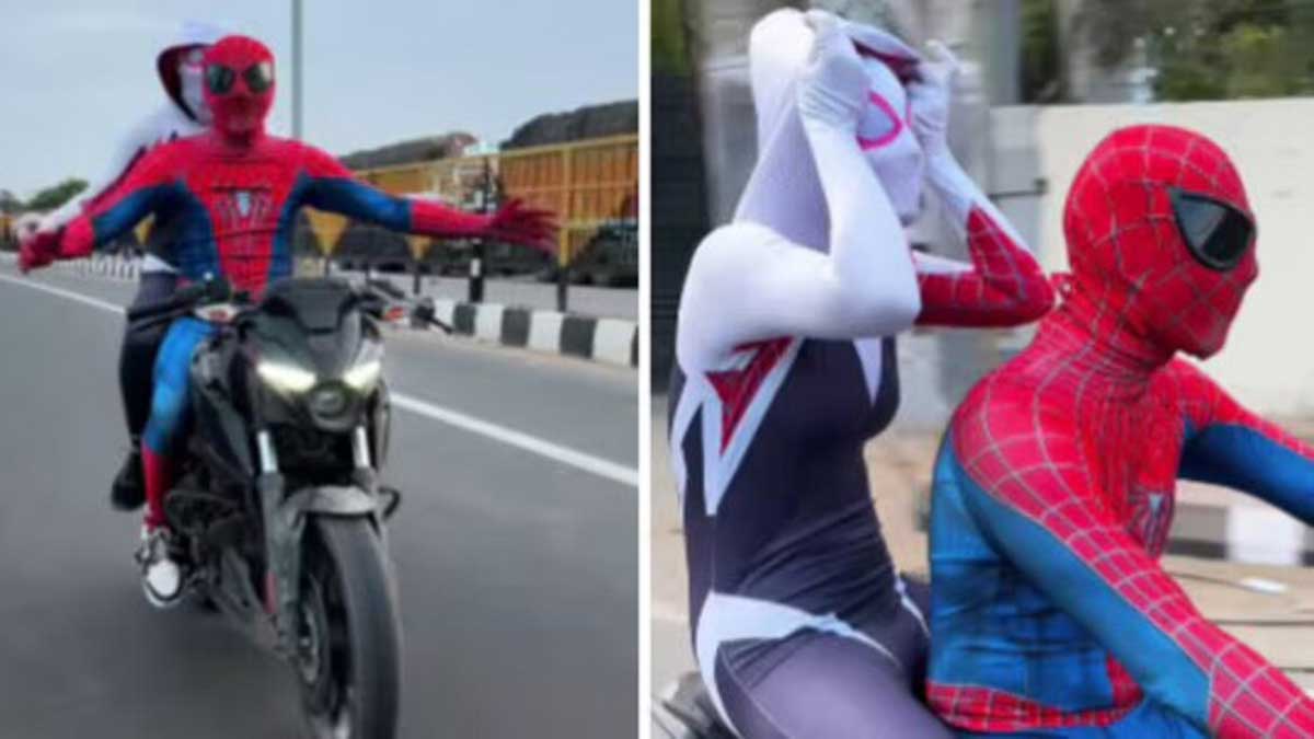 Delhi Police caught 'Spiderman' while doing bike stunt