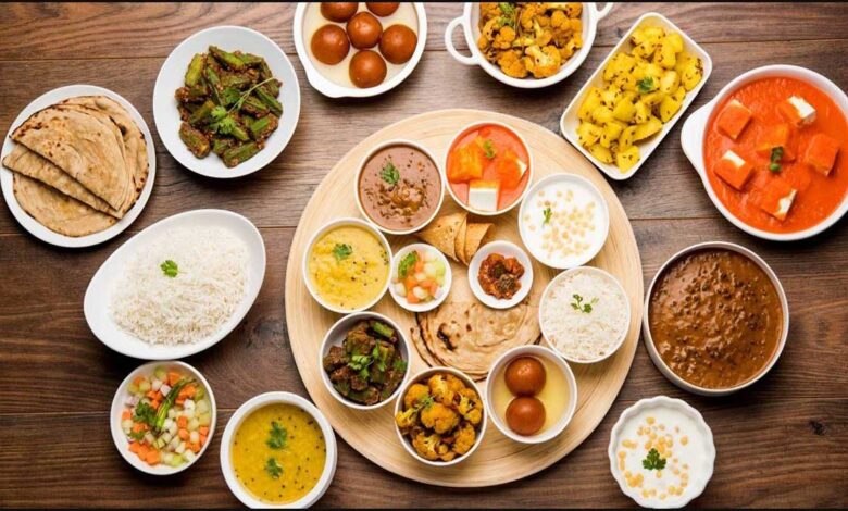 Different forms of Indian food