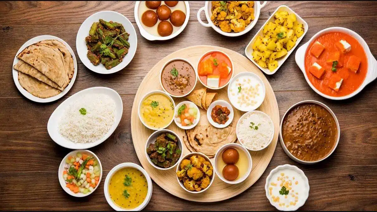 Different forms of Indian food