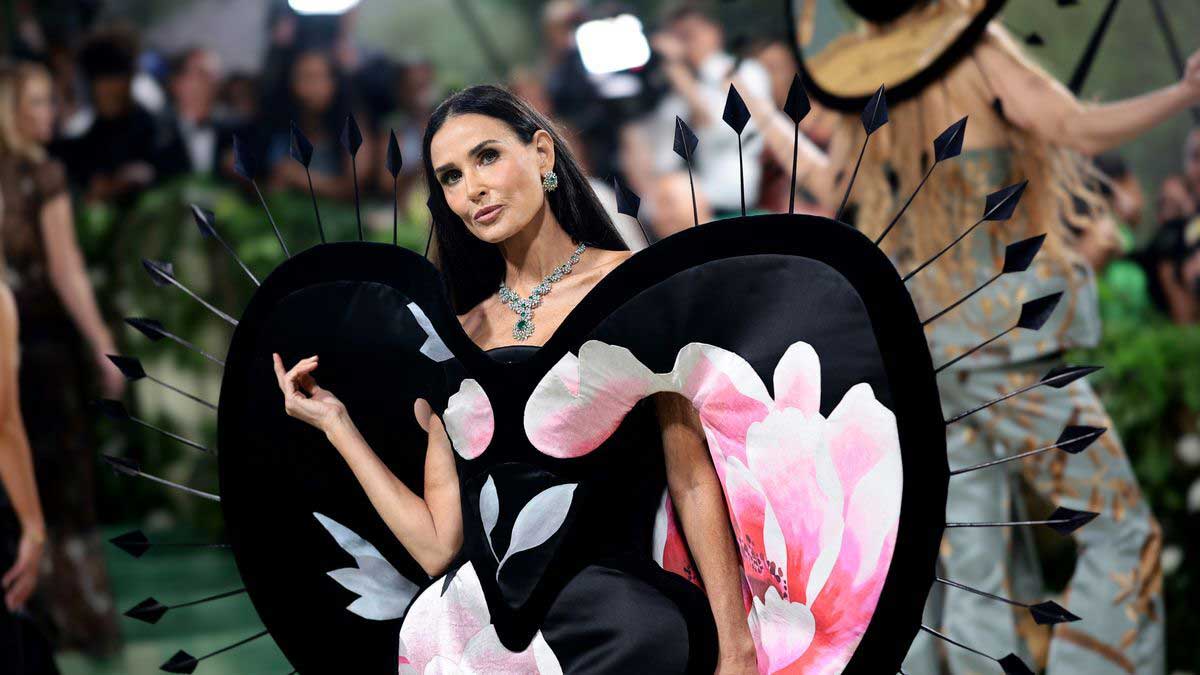 Demi Moore stuns in a superb wallpaper gown at Met Gala 2024