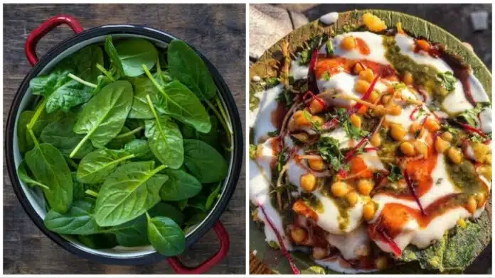 Make spicy Spinach chaat for breakfast