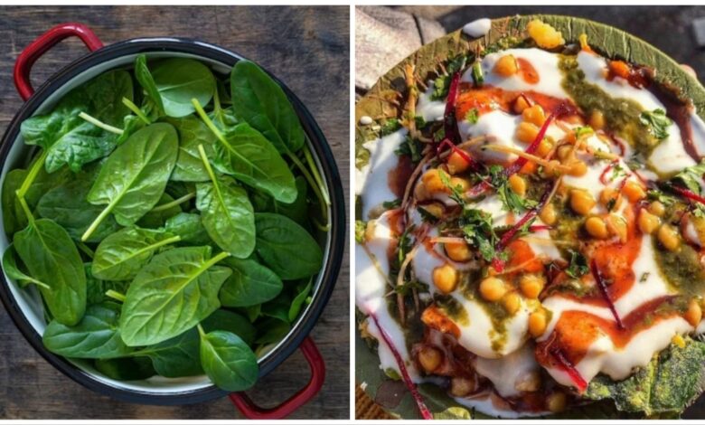 Make spicy Spinach chaat for breakfast