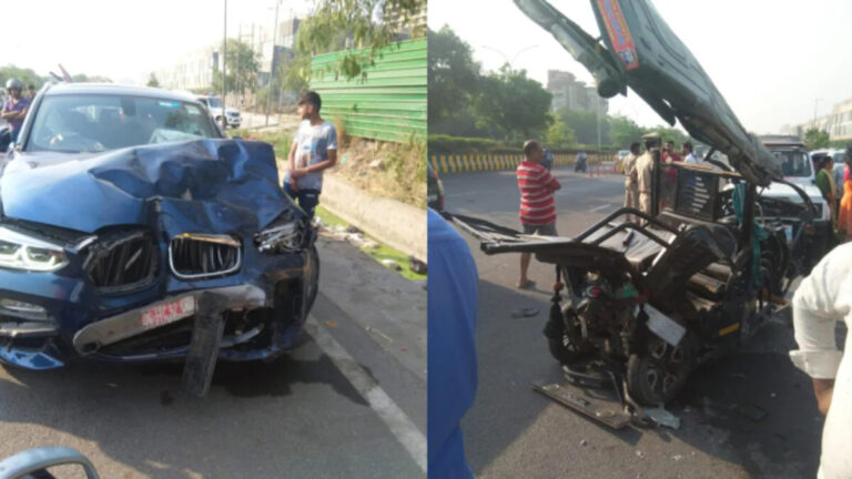 Noida: तेज रफ्तार BMW ने ई-रिक्शा को मारी टक्कर, 2 की मौत