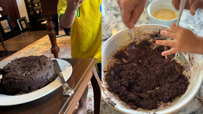 Taimur and Jeh made a cake for Kareena Kapoor on Mother's Day