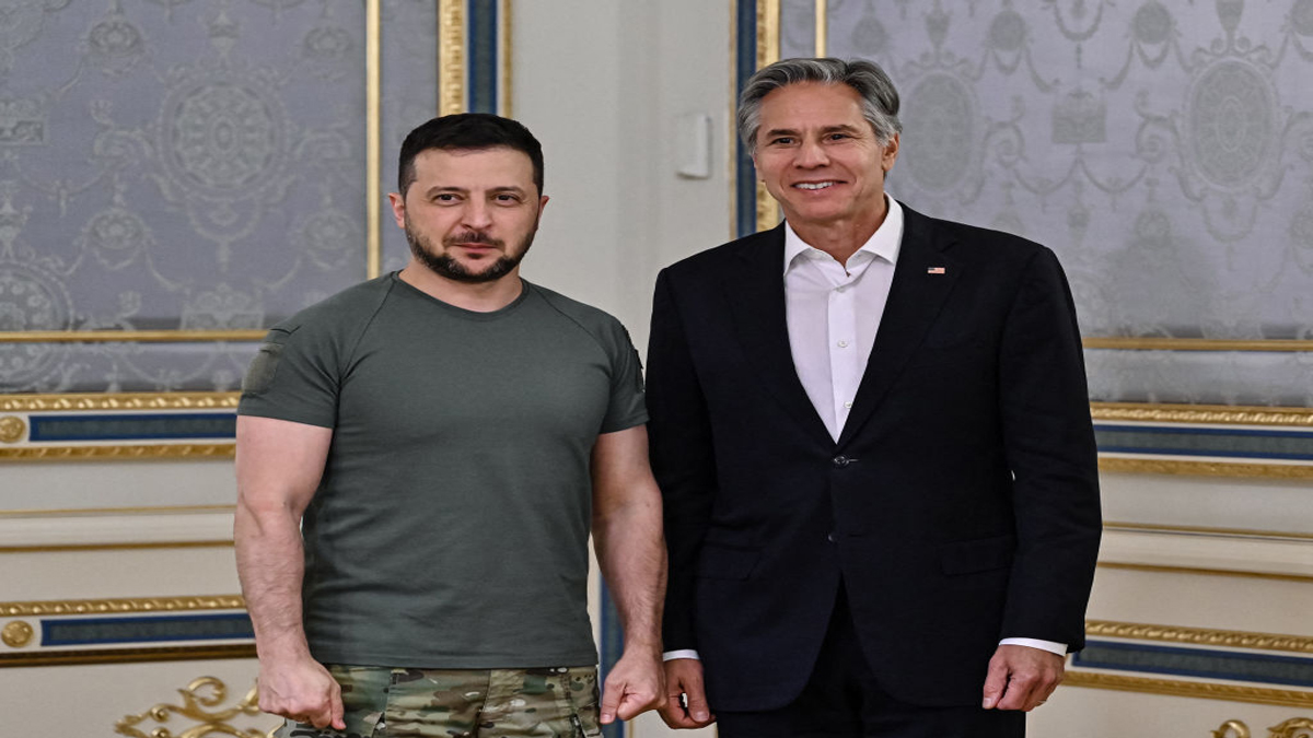 US Secretary of State Blinken made an unannounced visit to Ukraine to meet Volodymyr Zelensky