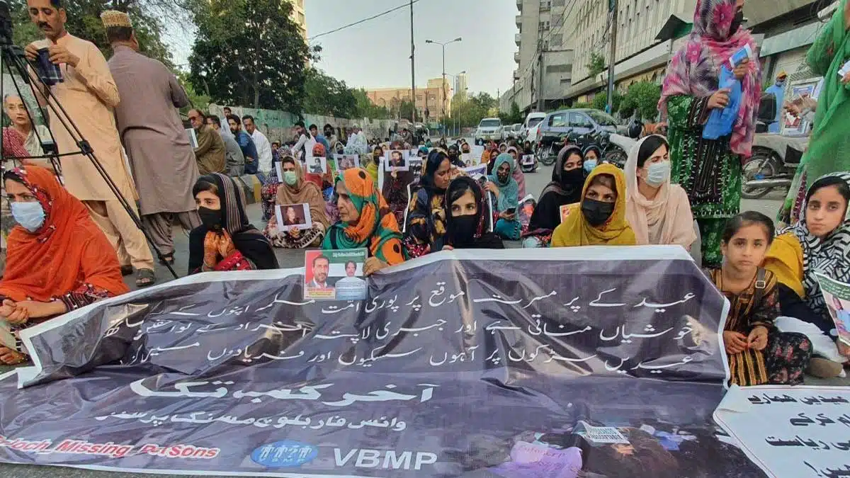 9th day of protests for the return of disappeared victims in Pakistan