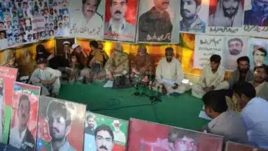 9th day of protests for the return of disappeared victims in Pakistan