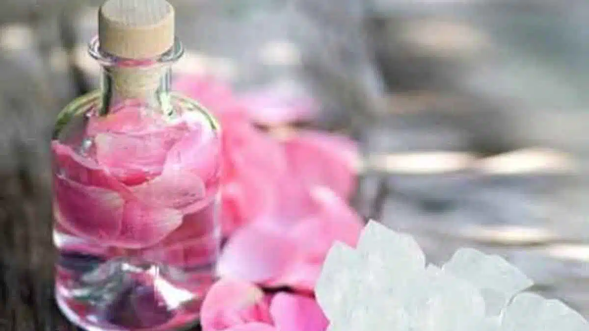 Benefits of applying rose water mixed with alum at night