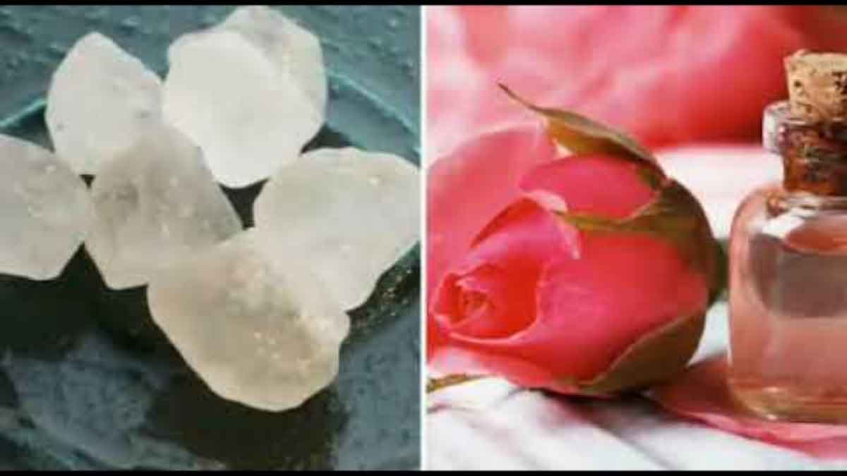 Benefits of applying rose water mixed with alum at night