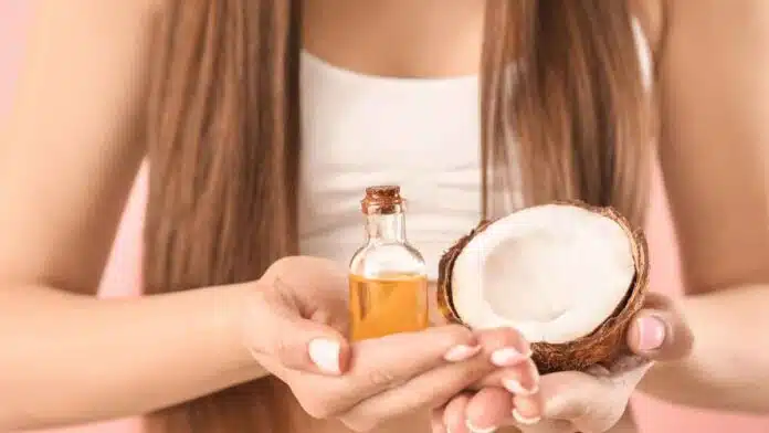 How to apply coconut oil for knee-length hair