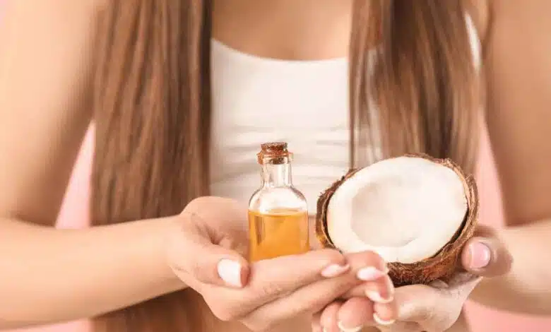 How to apply coconut oil for knee-length hair
