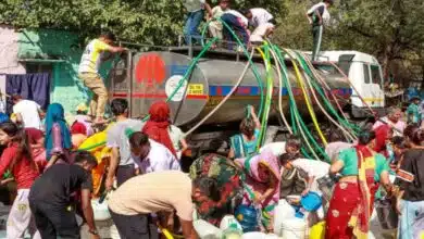 Residents of Delhi's Geeta Colony forced to collect water from tankers