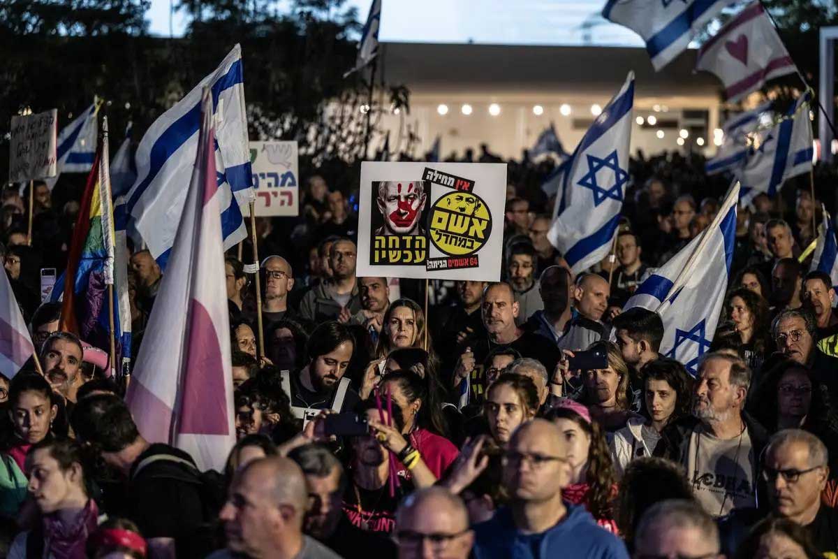 People protested against the government in Israel