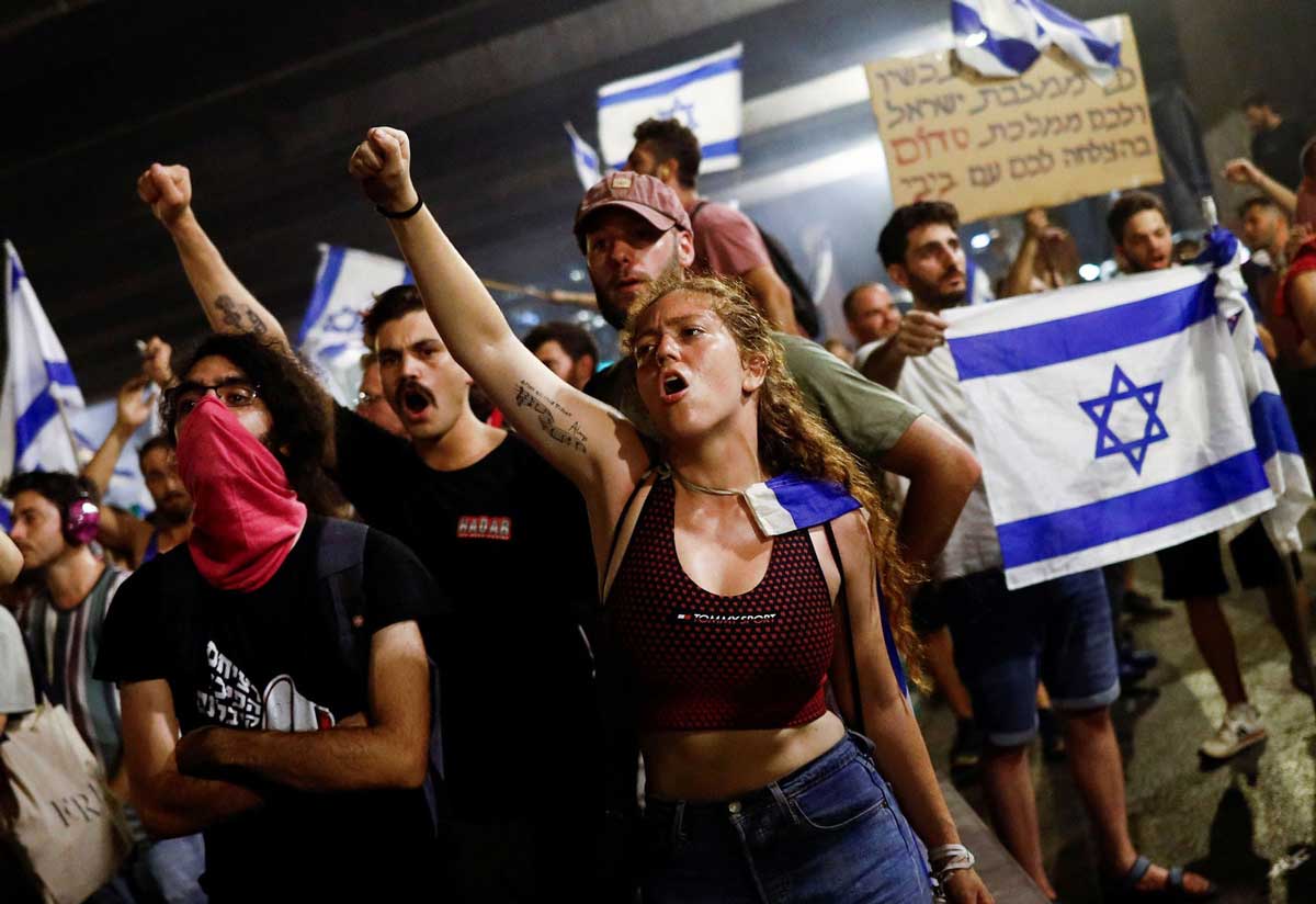 People protested against the government in Israel