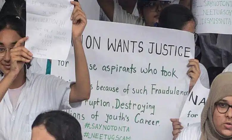 Congress MP Syed Naseer Hussain gave adjournment notice in Rajya Sabha for discussion on NEET paper leak