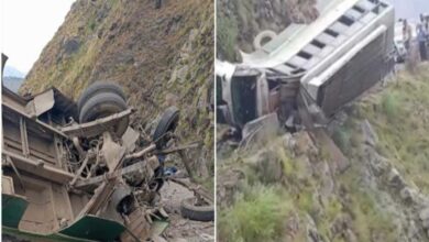 Bus falls into a ditch in Jubbal, Himachal Pradesh