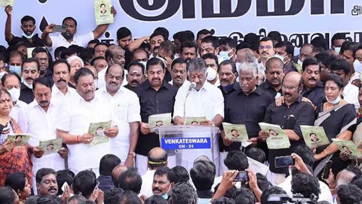 AIADMK leaders protest against illicit liquor tragedy in Tamil Nadu