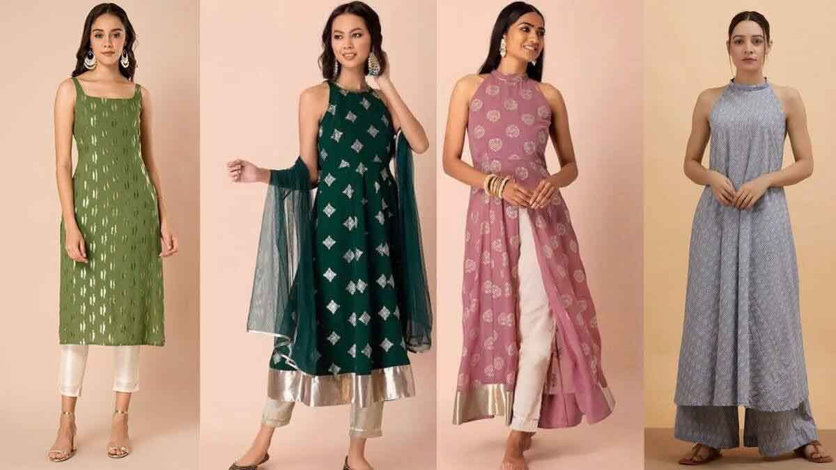 4 Modern Sweetheart Neck Kurti Designs