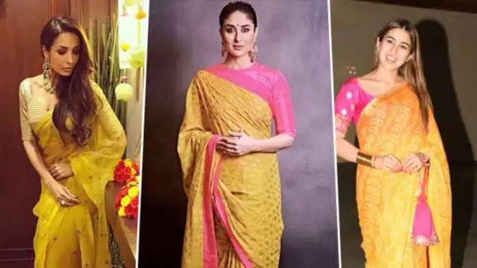 6 Vibrant Yellow Sarees By B-Town Divas For Haldi Ceremony 