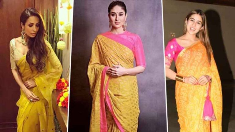 Yellow Sarees: हल्दी समारोह के लिए बी-टाउन डीवाज़ द्वारा पहनी गई 6 शानदार पीली साड़ियाँ