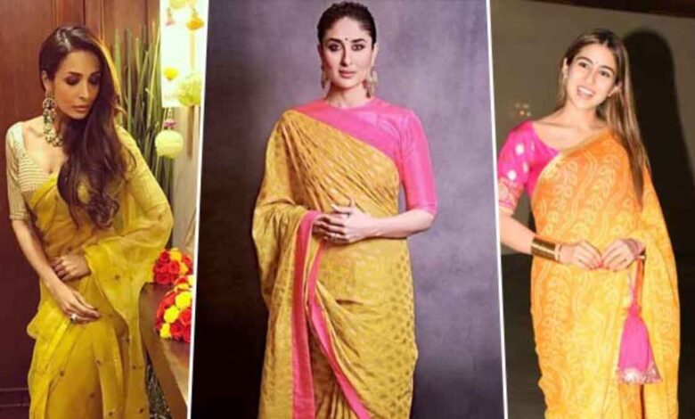 6 Vibrant Yellow Sarees By B-Town Divas For Haldi Ceremony 