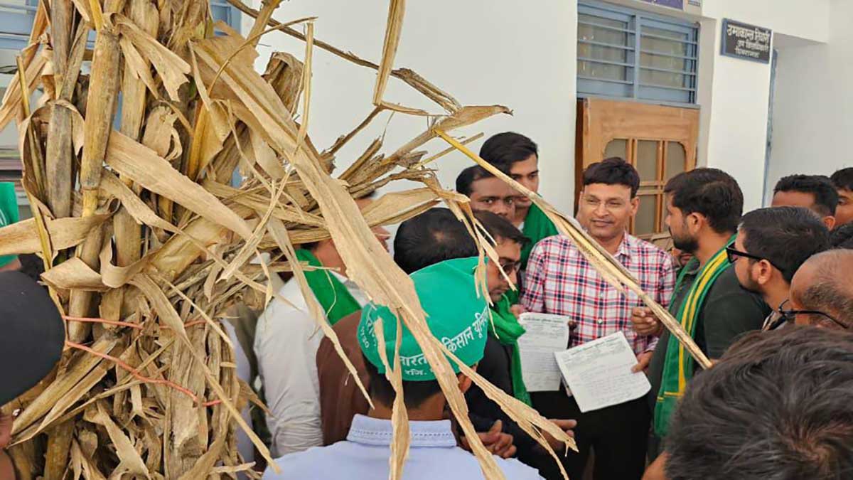 BKU Balraj in Kannauj UP demands cancellation of license of fake seed store