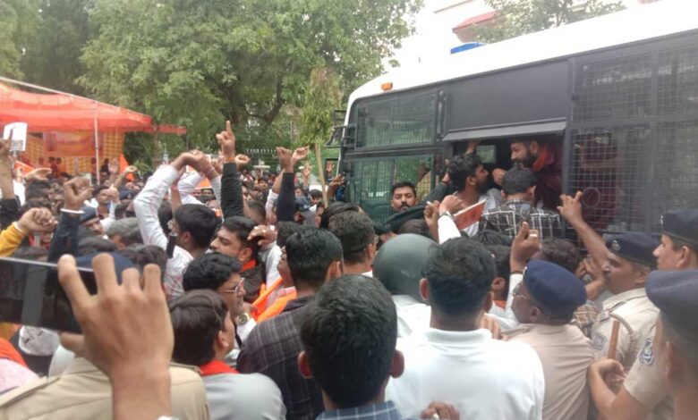 Bajrang Dal members detained in Ahmedabad for protesting against Rahul Gandhi's "anti-Hindu" remarks