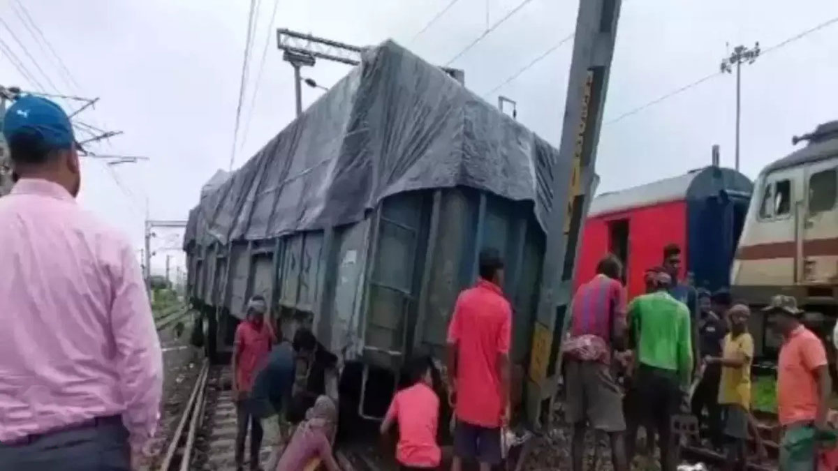 Goods train derailed at Bhubaneswar railway station in Odisha
