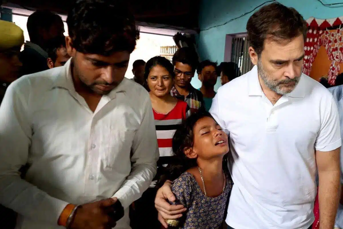 Hathras stampede Congress leader Rahul Gandhi meets victims families