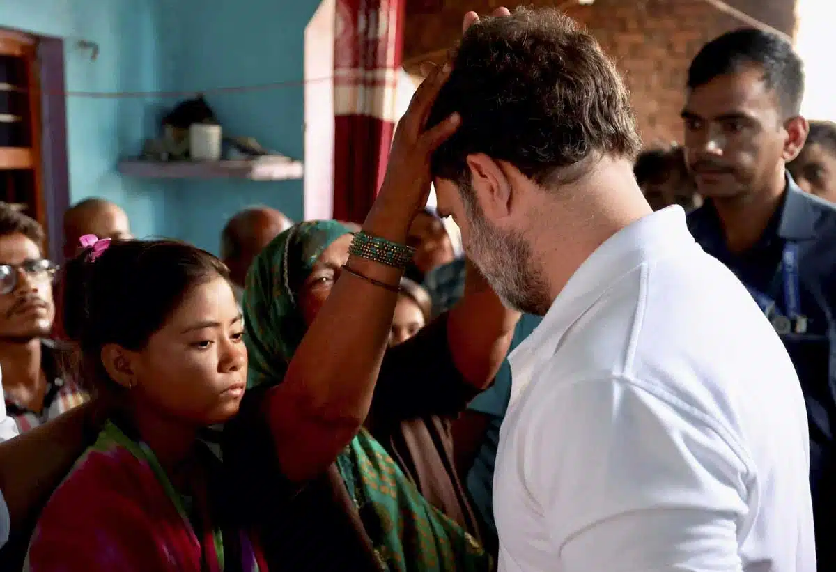 Hathras stampede Congress leader Rahul Gandhi meets victims families