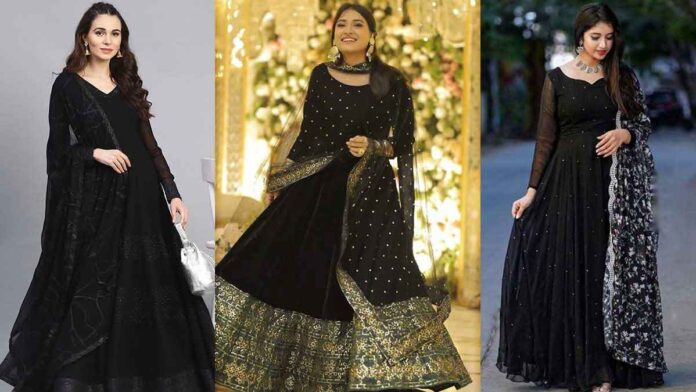 If you like black color then wear these latest design Anarkali Suits