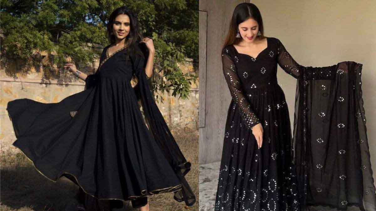 If you like black color then wear these latest design Anarkali Suits