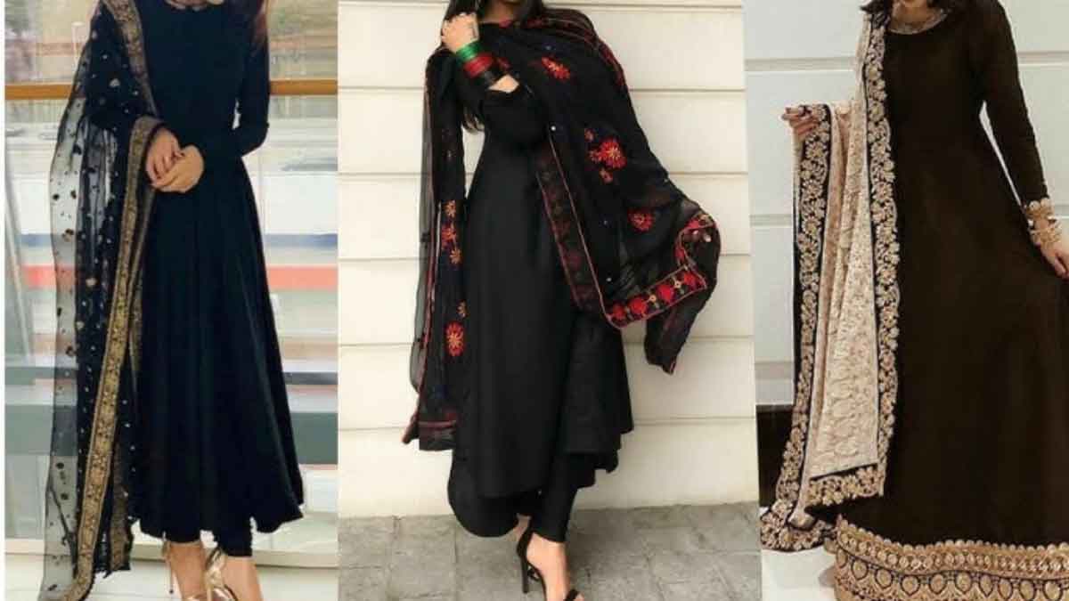 If you like black color then wear these latest design Anarkali Suits