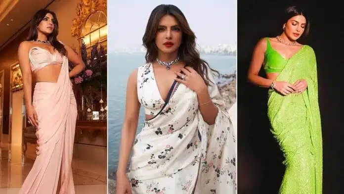 Priyanka Desi girl Priyanka Chopra's hot and bold blouse designs